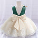 Cute Bow Baby Girls Party Dress Sequin Backless Toddler Kids Birthday Baptism Gown Children Elegant - Image 2