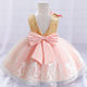 Cute Bow Baby Girls Party Dress Sequin Backless Toddler Kids Birthday Baptism Gown Children Elegant - Image 3