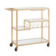Francesca Bar Cart Serving Cart Bar Cart with Wine Rack Elegant Dinner Party Gentleman's Cart