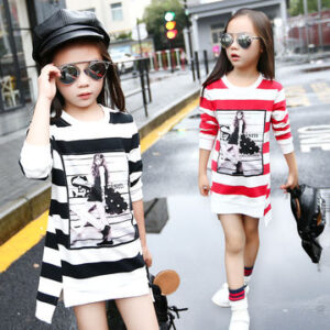 Spring long girl's bottom shirt cotton stretch long sleeve T-shirt cotton kids fashion soft clothes
