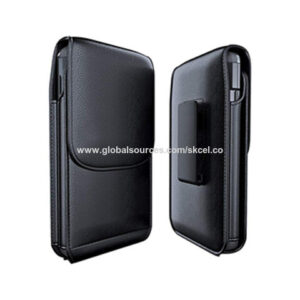 Leather Holster Pouch with Belt Holder, with Wallet ID Card Slot (Works w/Slim Thin Cover On)