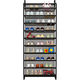 Over the Door Shoes Hanger Racks 10 Tier Foldable Wall Mounted Shoe Rack For Home Entryways - Image 3