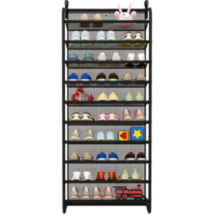 Over the Door Shoes Hanger Racks 10 Tier Foldable Wall Mounted Shoe Rack For Home Entryways