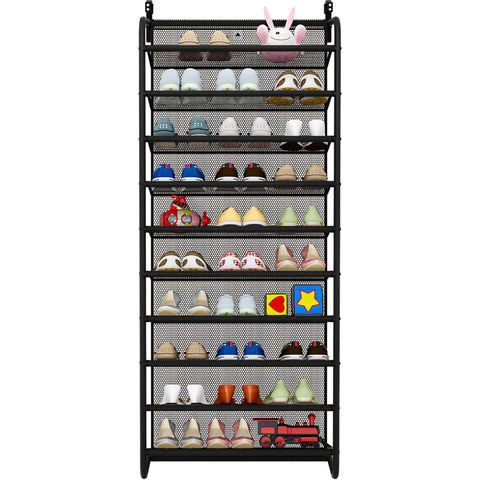 Over the Door Shoes Hanger Racks 10 Tier Foldable Wall Mounted Shoe Rack For Home Entryways