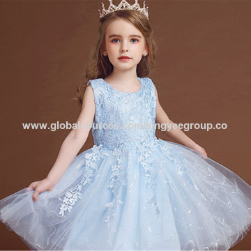 Net yarn summer dress princess dress girls performance dress flower girl tutu dress