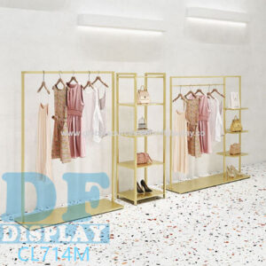 Metal boutique clothing racks golden garment rack clothing store display stands exhibition display