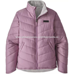 Stand up collar warmth windproof kid padded jacket with no hoody, puff jacket