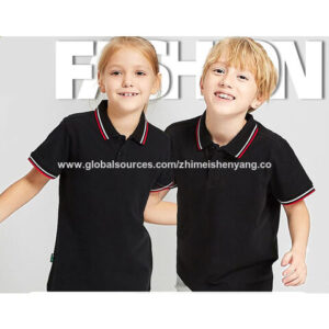 Combed stretch cotton children's polo shirt Polo neck short sleeve T-shirt Custom embroidered logo
