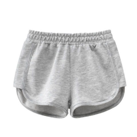 Unisex elastic waist quality cotton terry shorts children 100% cotton uniform gym shorts girls custom embroidery casual shorts