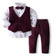 Boys gentleman casual suit new children's long sleeve shirt vest pants dress suit - Image 2