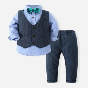 Boys gentleman casual suit new children's long sleeve shirt vest pants dress suit